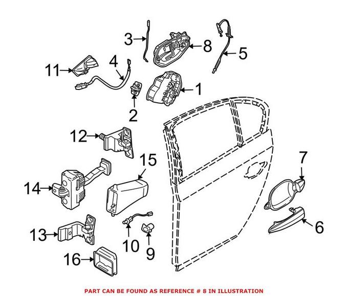 BMW Exterior Door Handle Base = Rear Driver Side 51217199555